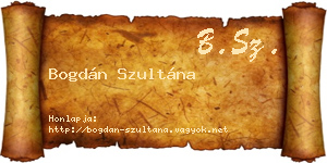 Bogdán Szultána névjegykártya